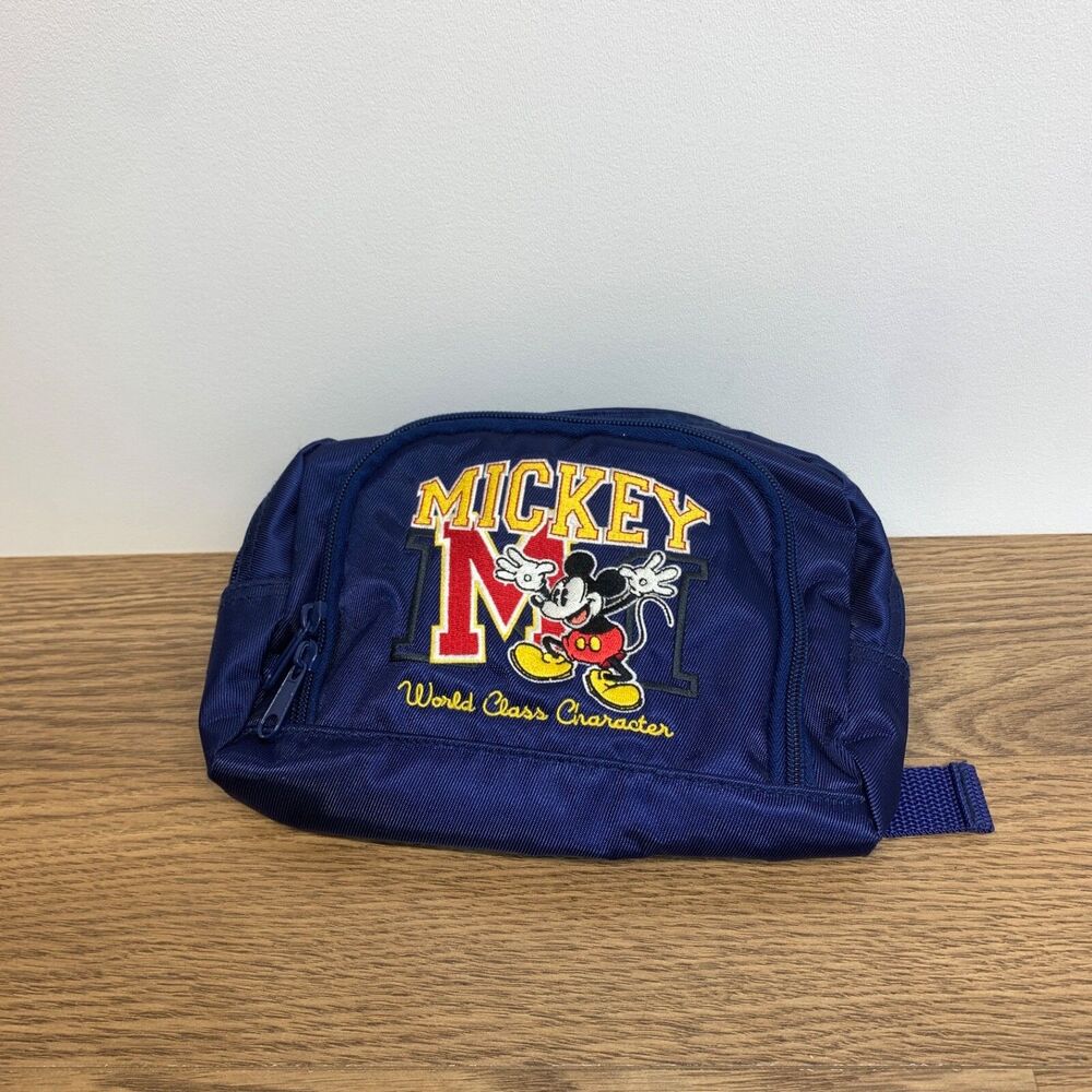 Vintage Walt Disney World Mickey Mouse World Class Character Blue Fanny Pack